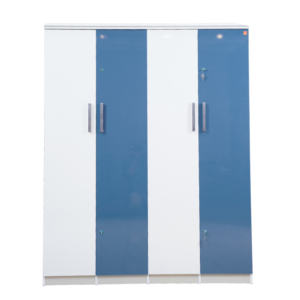 Spacious 4-door modern wardrobe with mirror panels by AK Furniture