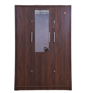 Spacious 3-door modern wardrobe with mirror panels by AK Furniture