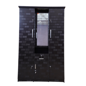 Spacious 3-door modern wardrobe with mirror panels by AK Furniture